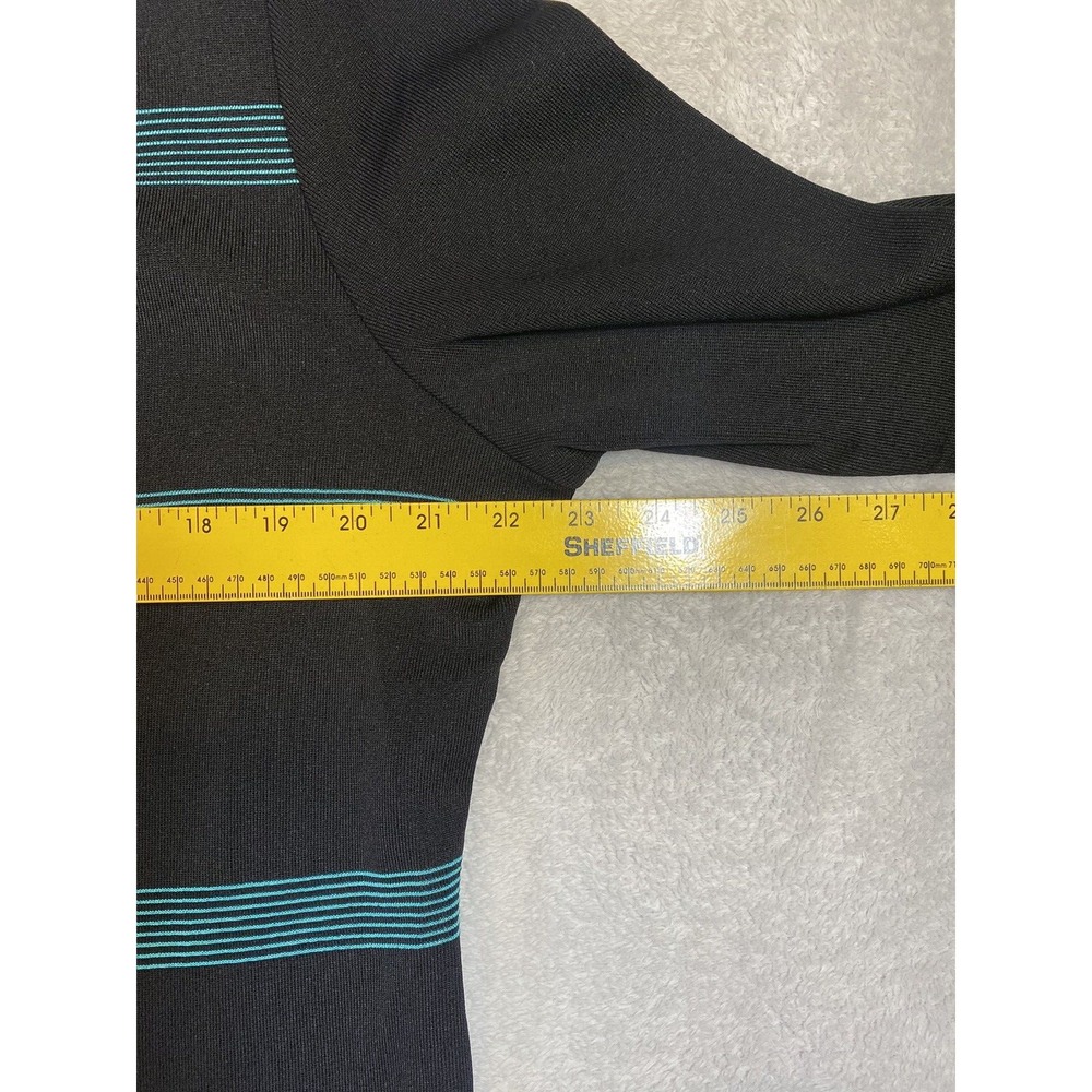 Exclusively Misook Cardigan Sweater Large Black Striped Long Sleeve‎ Buttons - Picture 7 of 12